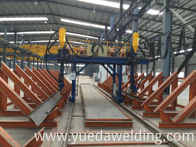 Yueda Steel Structure Assembly Welding Straightening H Beam Automatic Welding Production Line